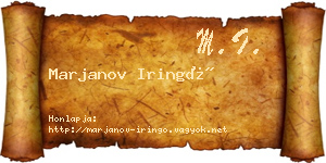 Marjanov Iringó névjegykártya